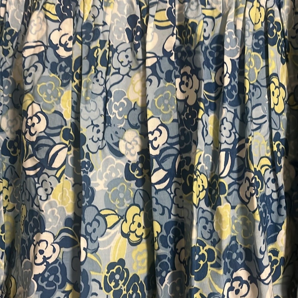 Emma&James Skirt Sz 16 Blue/ Yellow Floral Skater Tiered Flowy A-line Fit&Flare - Picture 6 of 6